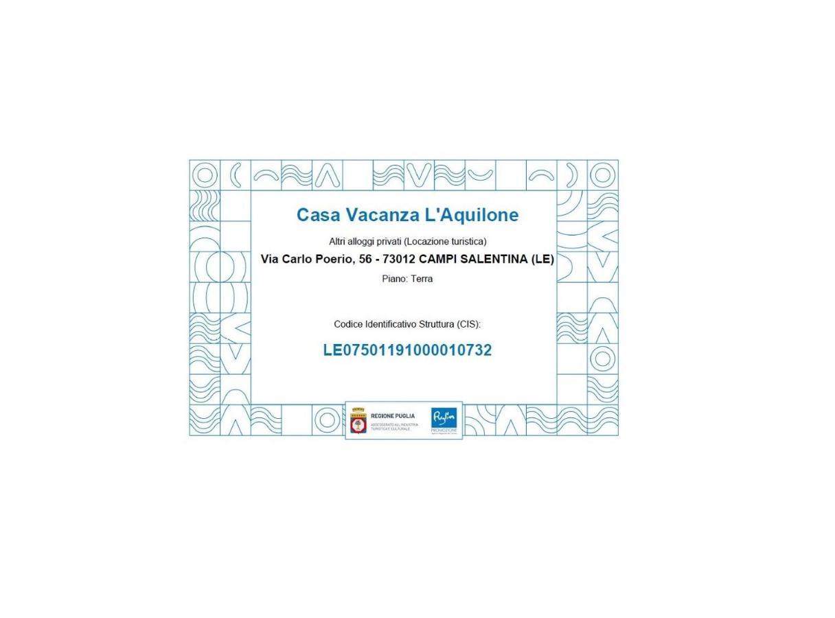 Casa Vacanza L'Aquilone Campi Salentina ภายนอก รูปภาพ